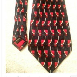 Zionetti Italian Collection Silk Hand Sewn 4" Wide Geometric Mens Necktie